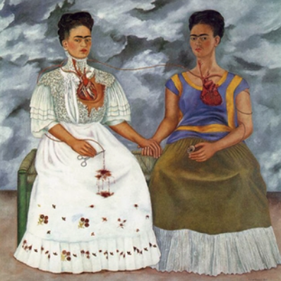 Frida Kahlo's The Two Fridas used as a discussion reference during AIC #4.
